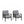 All Weather Armchairs With Cushions, Sculptural Design (Set of 2) - Gray / Khaki