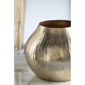11x11x9" Aluminum Chisel Flower Vase