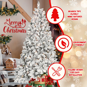 5FT Flocked Christmas Tree with 300 UL Lights