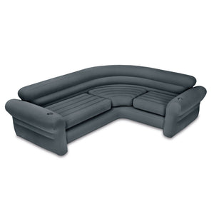 Intex Indoor Corner Sectional Couch w/ Lounge Chair & Ottoman Set (2 Pack)