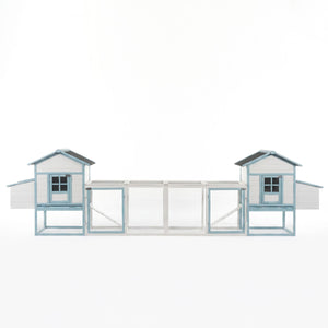 Large Wooden Chicken Coop with Double Nesting Boxes