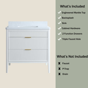 Fully Assembled 36'' Bathroom Vanity