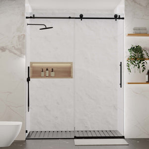 56-60"W x 76"H Frameless Sliding Shower Door with Premium Tempered Glass