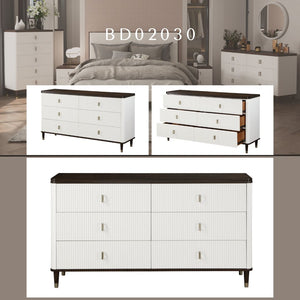 Carena Dresser with Jewelry Tray - White / Walnut