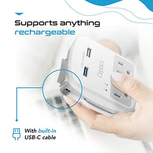 World-Way 6 Travel Adapter Kit | 2 USB + 2 US Outlets - Grounded (WPS-2B) - TRAPSKI