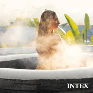 Intex PureSpa Plus Inflatable Square Hot Tub Spa with Maintenance Accessory Kit
