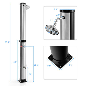 7.2 Feet Solar-Heated Outdoor Shower with Free-Rotating Shower Head