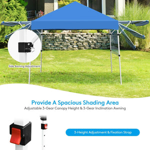 17 Feet x 10 Feet Foldable Pop Up Canopy with Adjustable Instant Sun Shelter