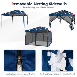 10 FT x 10 FT Pop-Up Canopy Tent Easy Setup Instant Folding Shelter with Mesh Netting