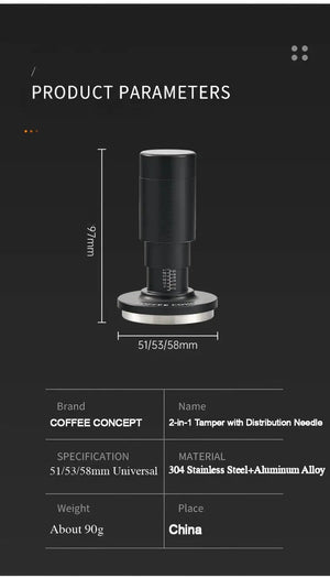 Best 2-in-1 Espresso Tamper Set - WDT Tool & Constant Force Tamper Puck Prep Under $29