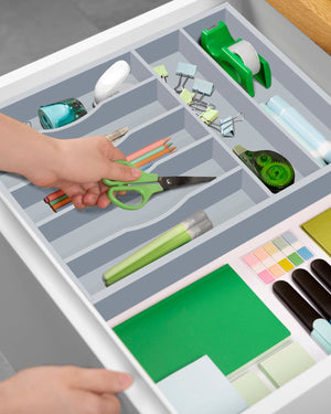 Basic Silverware Drawer Organizer, Gray