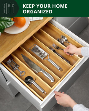 Utensil Drawer Organizer, Natural (5 Slots)