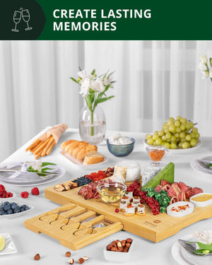 Cheese Board Set with Knives, 16.5“ x 11”