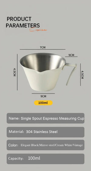 Best Espresso Shot Glass with Measurement Scale - Volcano 100ml Stainless Steel Under $6