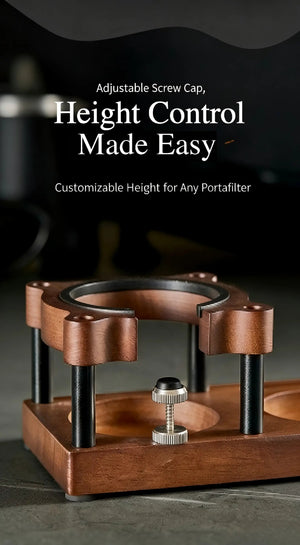 Cute Bear Espresso Tamper Set with Walnut Stand - Gift for Coffee Lovers Under $29