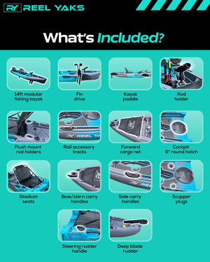 Raptor 14ft Tandem | Fin Drive | Modular Fishing Kayak