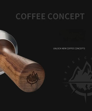 Solid Walnut Espresso Tamper Set - 58mm Solid Wood Handle + Stand