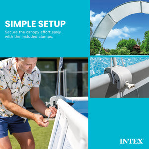Intex 28054E Protective Canopy for 9 Foot or Smaller Rectangular Swimming Pools