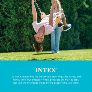 Intex Two Feature Colored Playground Swing Set with Trapeze Bar for Kids, Gray