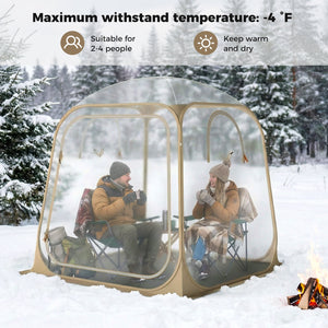7 x 7 FT Pop Up Sports Tent Clear Bubble Tent All-Weather Waterproof Pod with Sealed Floor
