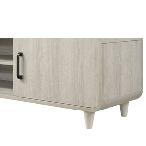 TV Stand With Sliding Doors And Handles, Living Room Furniture - Antique White