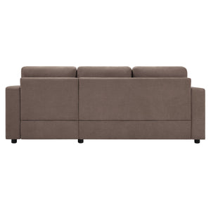 Modern L-Shaped Sectional Sofa With Curved Chaise, USB Ports, And Side Storage Pockets