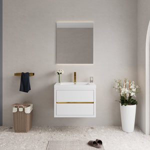 30" Wall-Mounted Bathroom Vanity with Sink