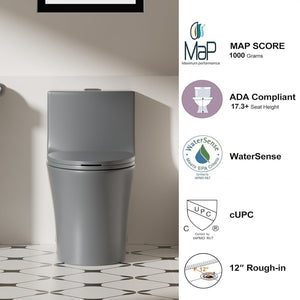 1 Piece Toilet With Dual Flush And Soft Closing Seat