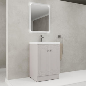 Contemporary Freestanding Bathroom Vanity With Resin Sink & Soft-Close Cabinet Doors