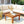 GO 4 Pieces Outdoor Acacia Wood Sofa Set with Coffee Table