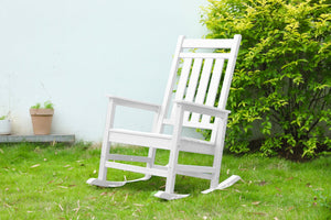 Oversized Rocking Chair with Wood-Texture Outdoor Design