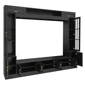 Wall Unit Entertainment Center With Bookshelves For TVs Up to 80"