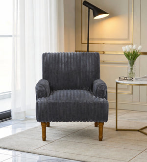 Modern Accent Chair with 2" Wide Wale Corduroy and Solid Wood Legs