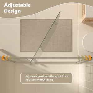 47-49" W × 72" H Pivot Shower Door with Brushed Nickel Finish