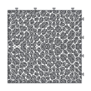 Interlocking Deck Tiles Plastic Waterproof Outdoor All Weather Anti-Slip Bathroom Shower Balcony Porch Strong Weight Capacity Upto 440 Lbs, Pebble Stone Pattern