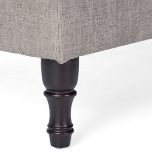 Dean Fabric Storage Wide Tufted Rectangle Ottoman - Gray