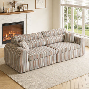 3 Seater, Couch With Throw Pillows For Living Room