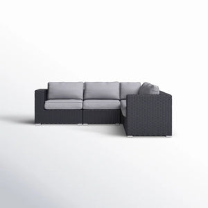 Luxurious Wicker Patio Sectional With Weather Resistant Sunbrella Cushions
