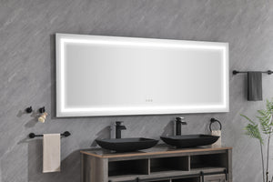 72" LED Bathroom Mirror with Front and Backlight
