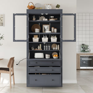 TOPMAX 36 x 16.5 x 78 Inch Freestanding Kitchen Pantry Storage Cabinet
