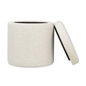 Brandy - Round Upholstered Storage Ottoman With Accent