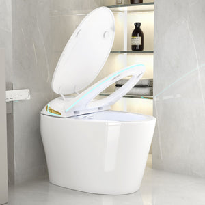 Unique Smart Toile With Built In Bidet, Auto Open / Close Seat, Foot Sensor, LED Display, Night Light, Warm Water & Dryer Ceramic