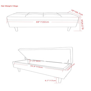 Shay - Large Square Coffee Table Storage Ottoman Mid-Century Style
