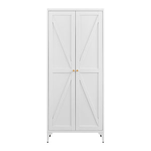 Adjustable 2 Door Kitchen Pantry Cabinet With Striped Design