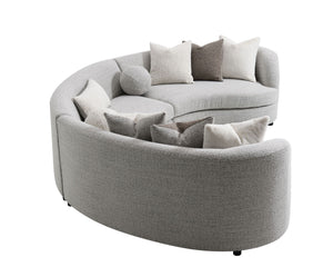 Ivria Boucle Sectional Sofa With 9 Pillows - Gray