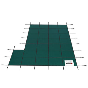 Inground Pool Safety Cover, 20 ft x 38 ft Rectangular with Right Step