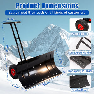30" Heavy Duty Snow Shovel with Wheels