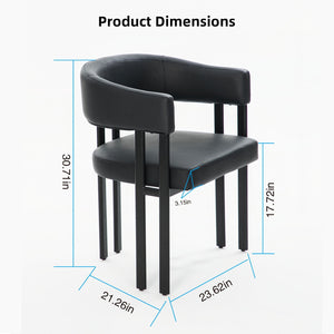 Modern Dining Upholstered Barrel Chair With Curved Back And Armrests
