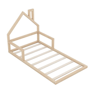 Floor Bed With House Shaped Headboard