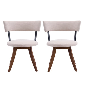 Modern Upholstered Dining Chairs with Curved Back